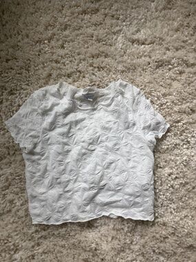 Cream short top shop, trending spring, short sleeve top with a wavy textured kni